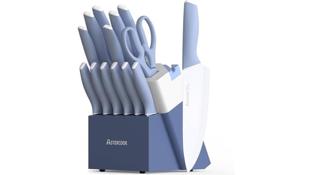 complete knife set with sharpener