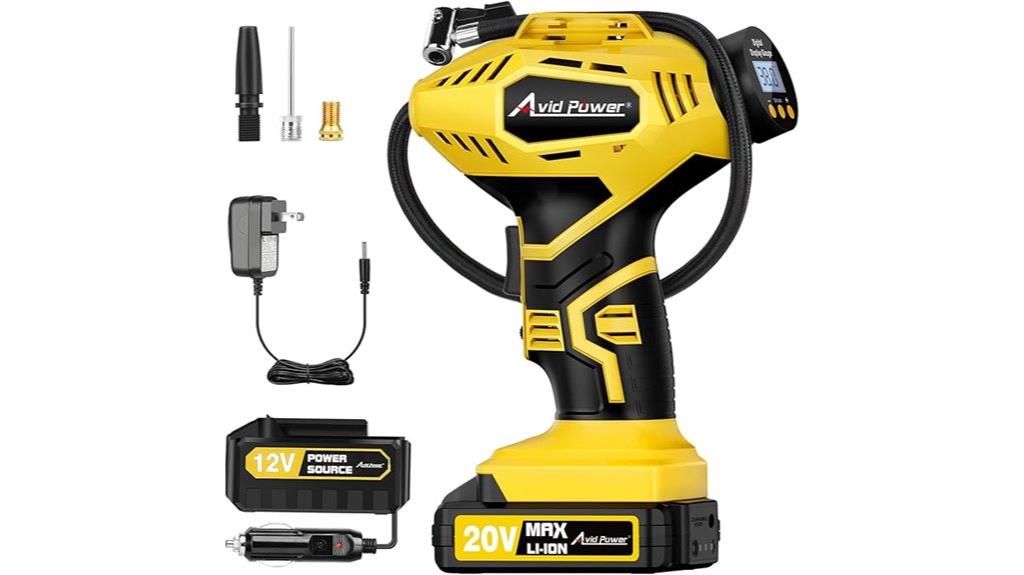 cordless inflator with gauge