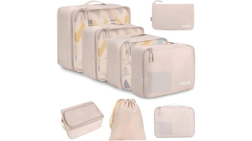 cream travel packing cubes