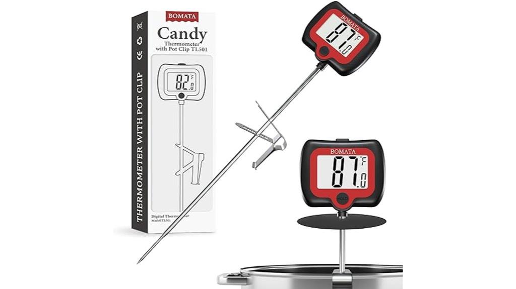 digital candy thermometer with pot clip