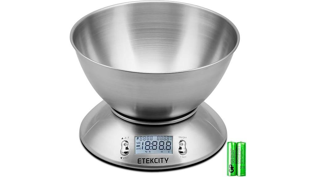 digital kitchen scale with bowl