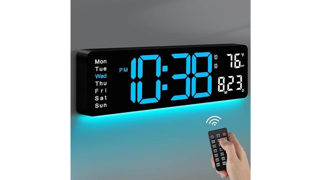 digital wall clock with remote