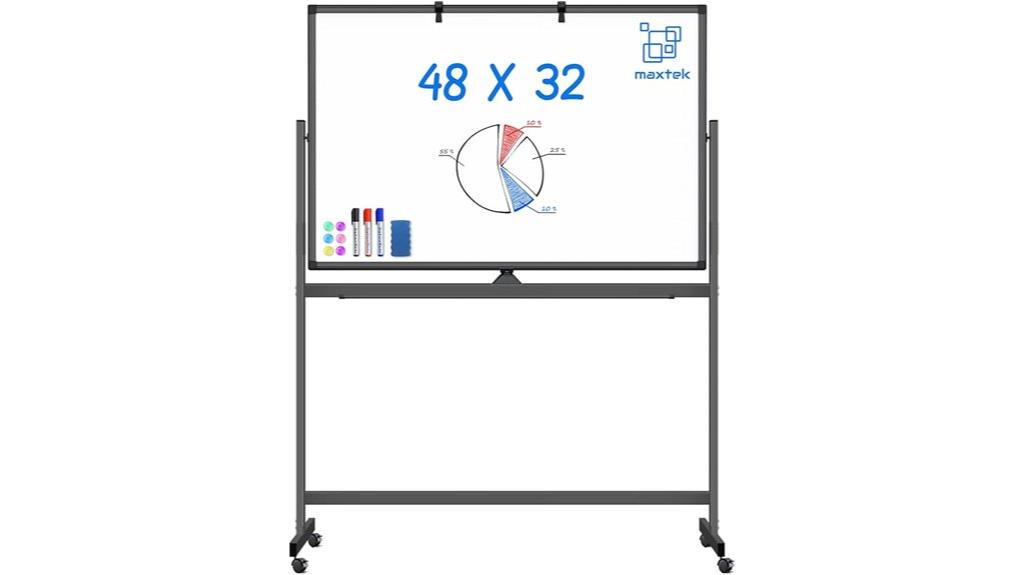 double sided whiteboard dimensions