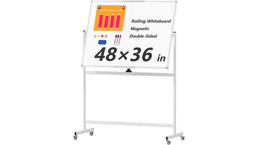 double sided whiteboard on wheels