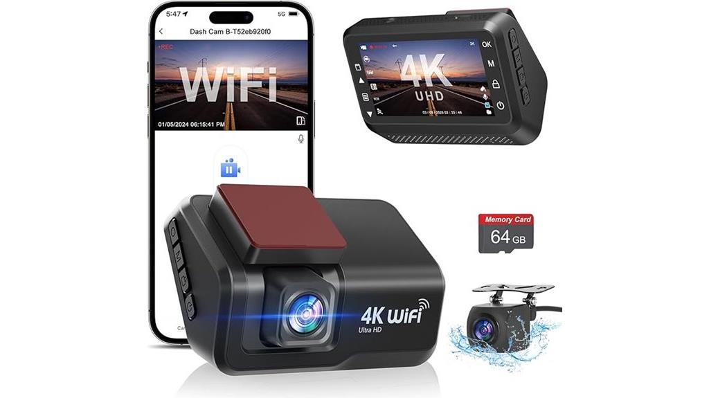 dual 4k 1080p dash cam