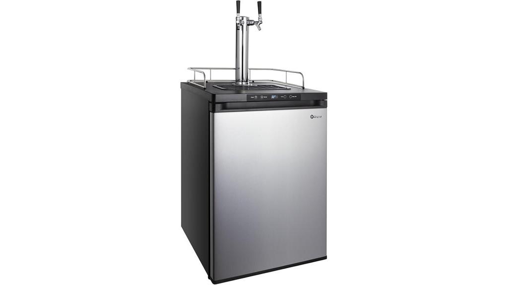 dual tap stainless kegerator