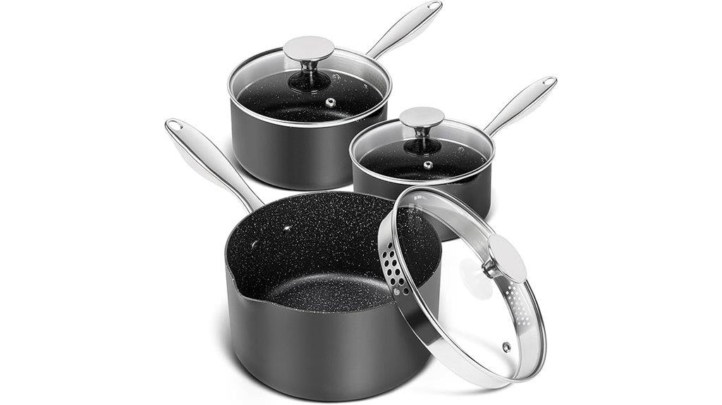 durable hard anodized saucepan set