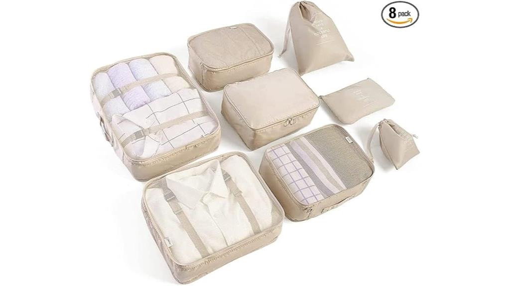 eight piece luggage organizer set