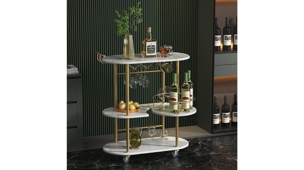 elegant gold bar cart