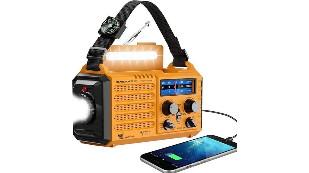 emergency weather radio solar power usb charging
