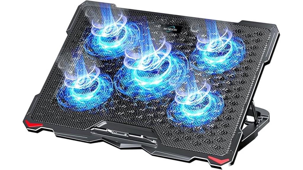 five fan laptop cooler