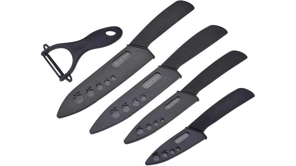 four piece ceramic knife set