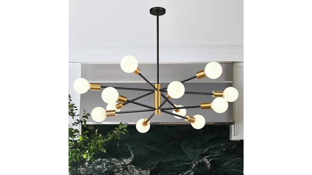 gold and black sputnik chandeliers