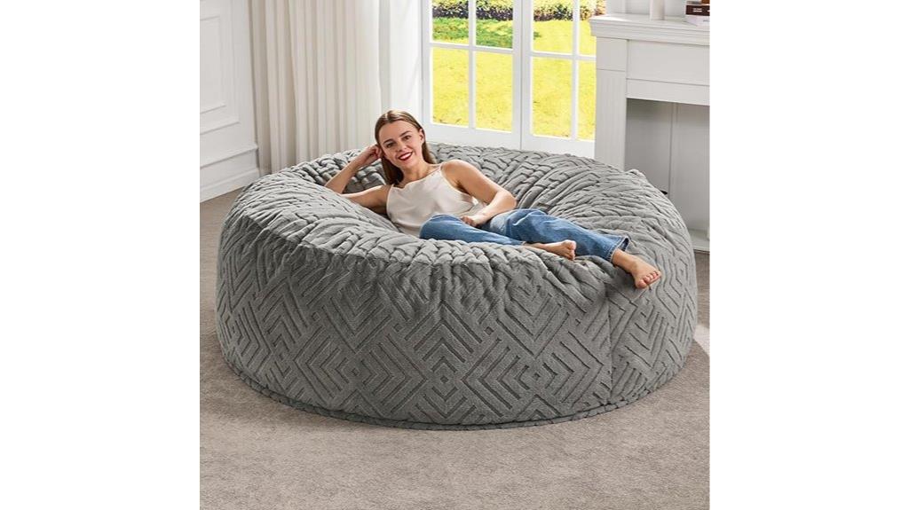 grey 5ft adult bean bag