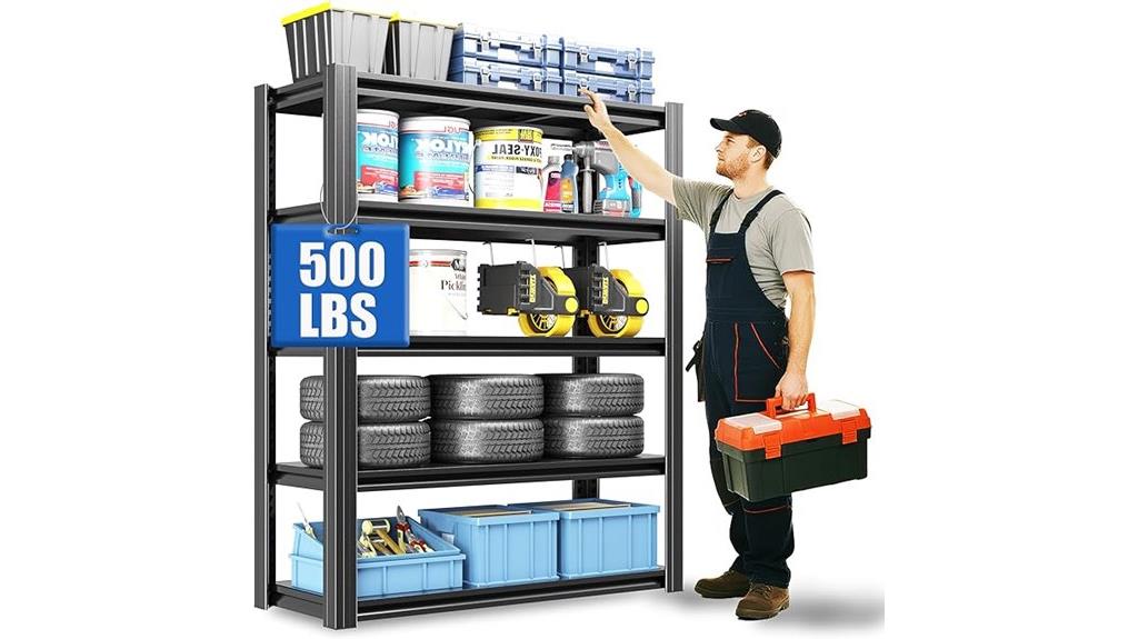 heavy duty 5 tier garage shelving