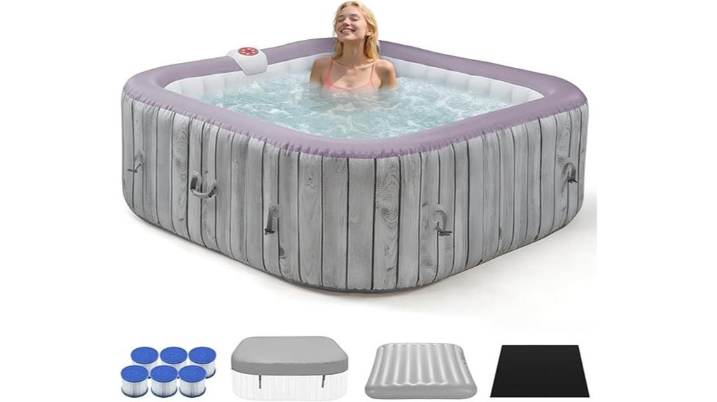 inflatable hot tub features