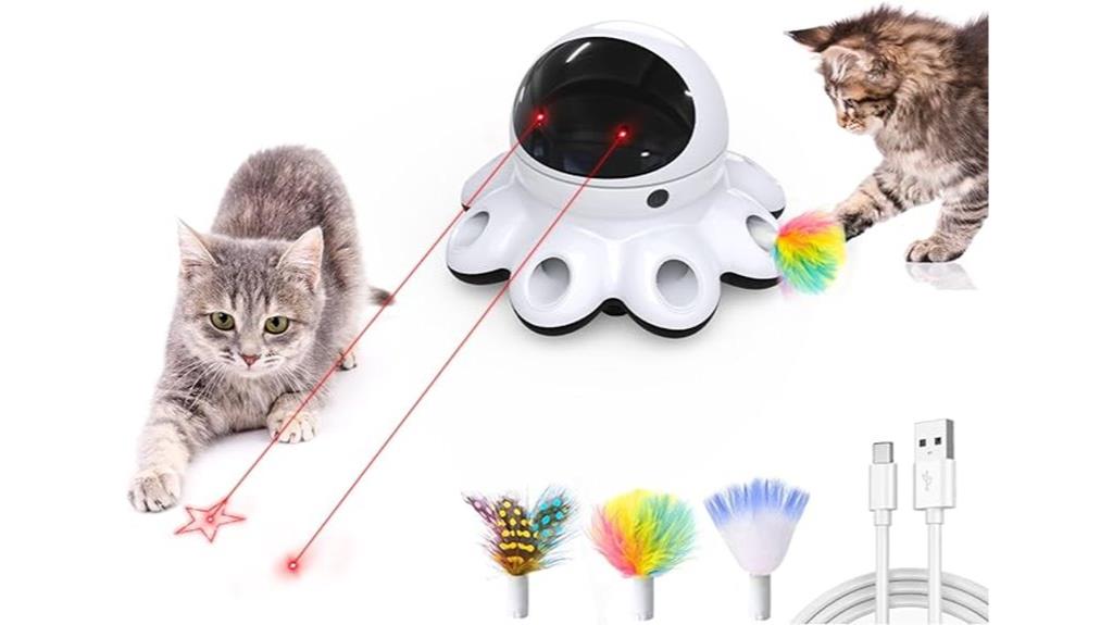interactive laser feather toy