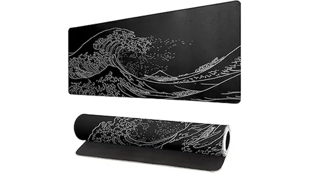 japanese wave gaming mouse pad