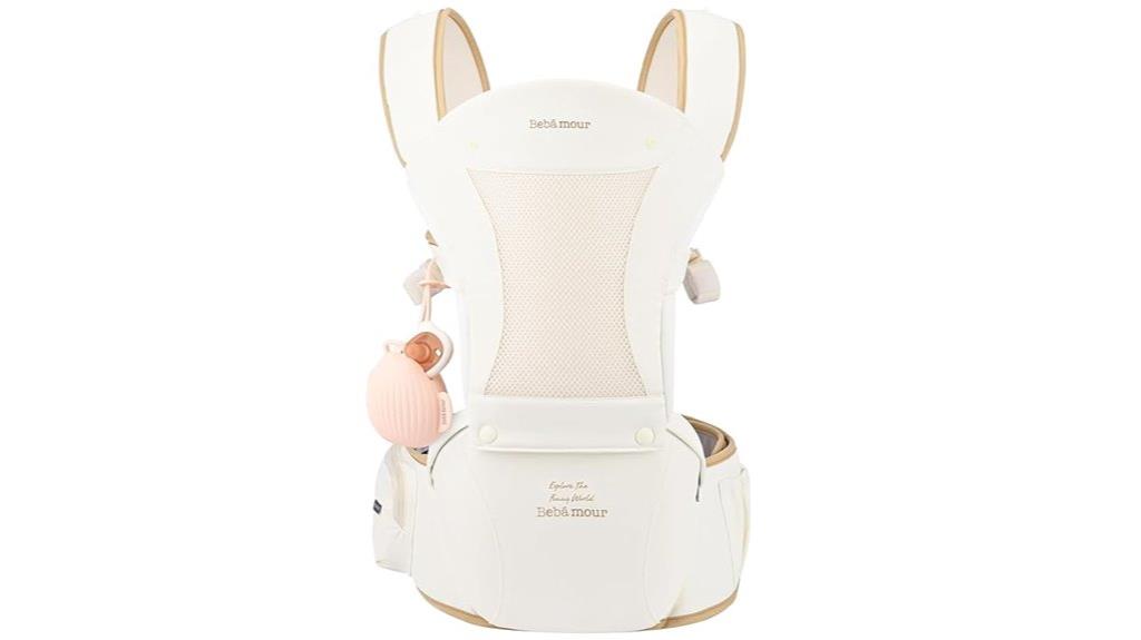 khaki baby carrier hip seat