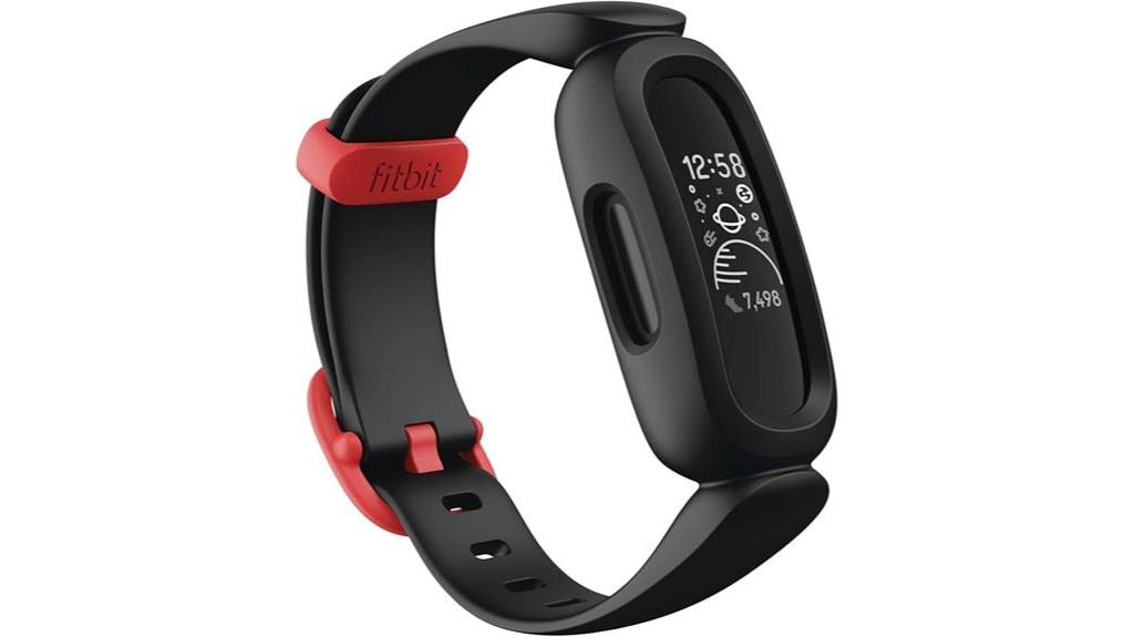 kids black red activity tracker
