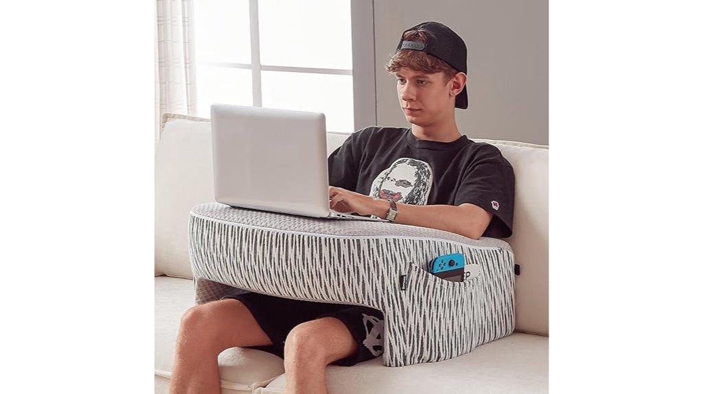 lap pillow with large armrest