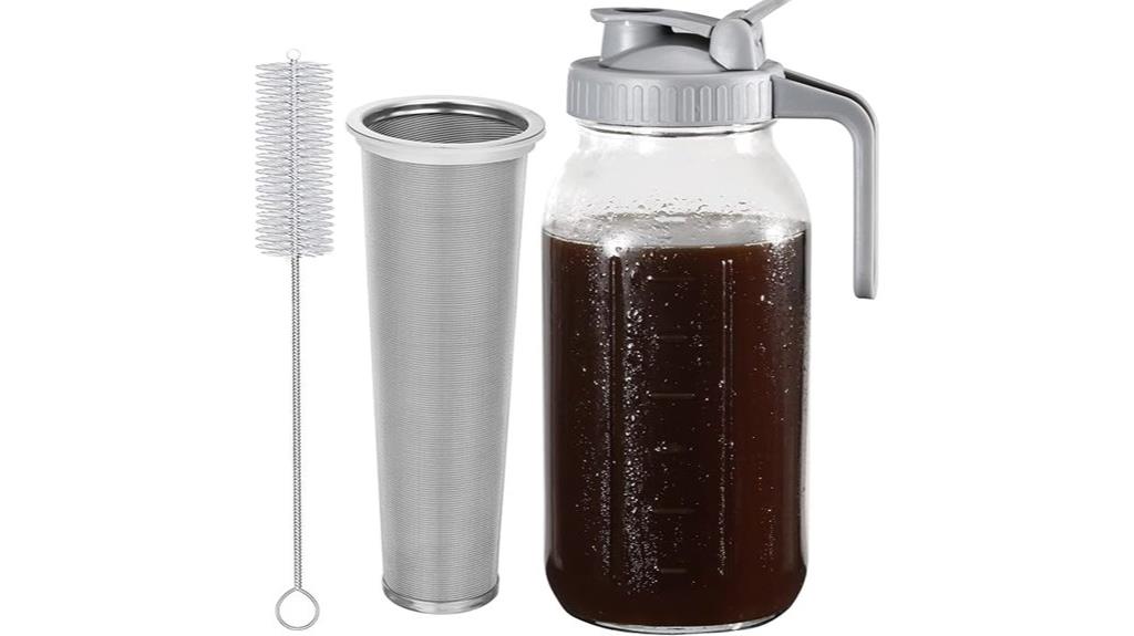 large glass cold brew pitcher