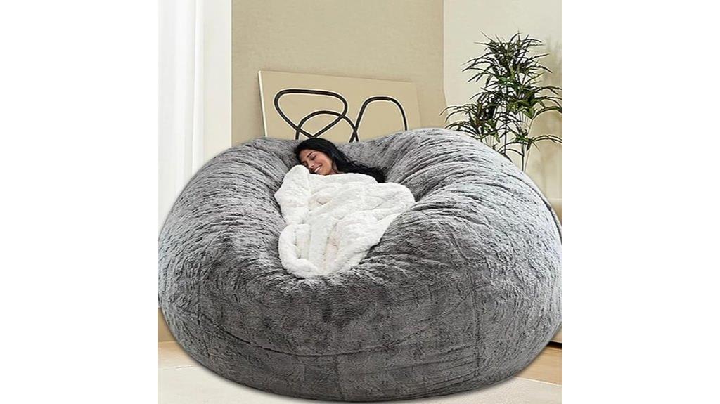 large grey bean bag