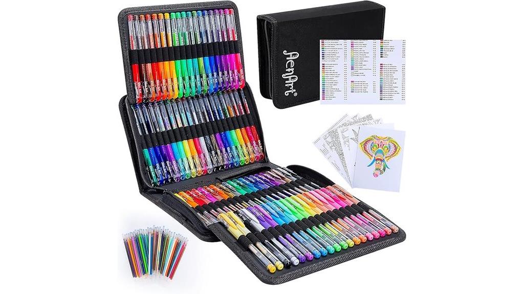 large pack of colorful gel pens