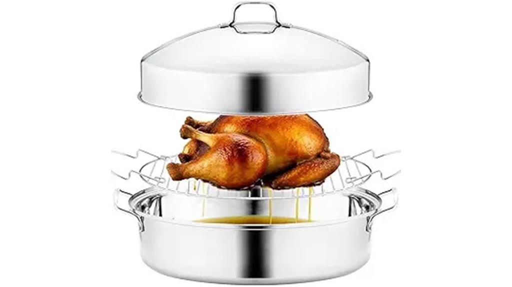 large stainless steel roaster