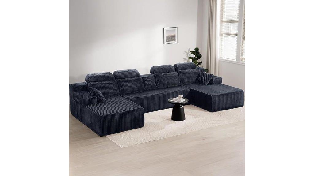 large u shaped cloud couch