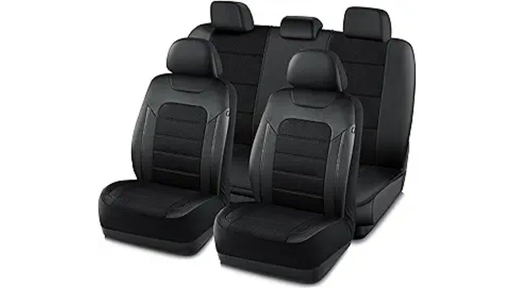 leather black mesh seat covers