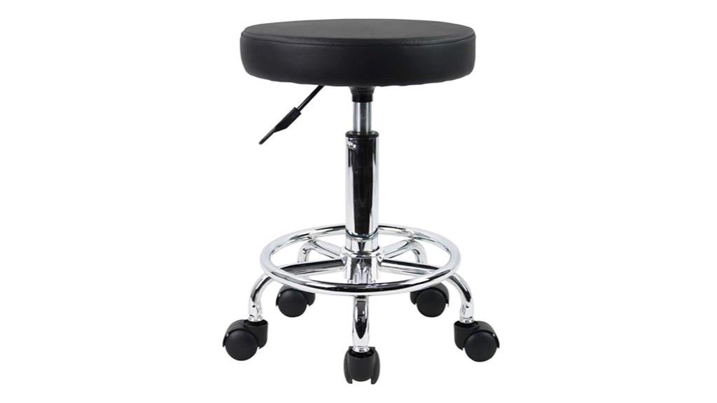 leather rolling stool