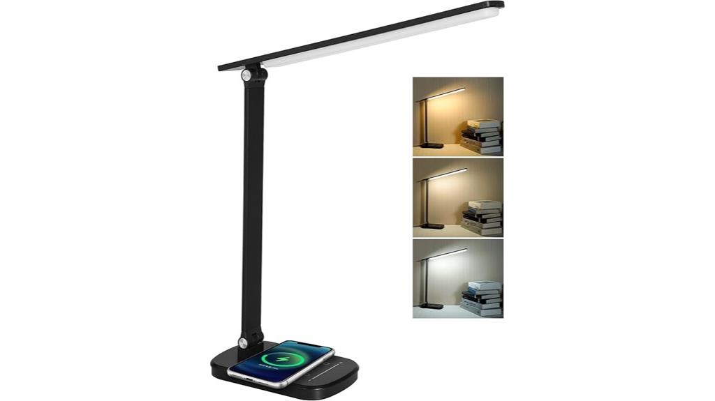 led desk lamp with wireless charging