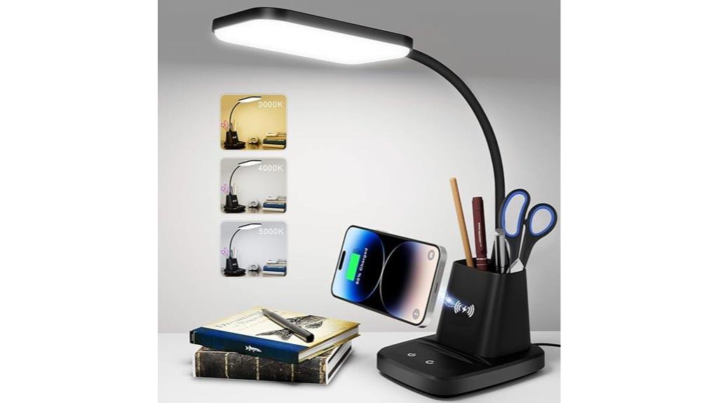 led desk lamp with wireless charging