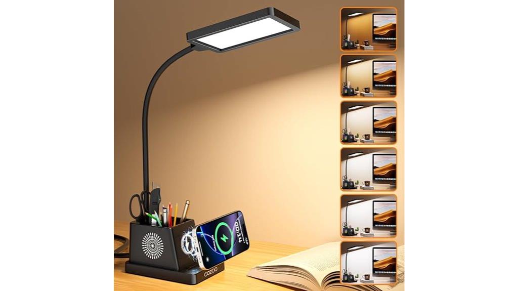 led desk lamp with wireless charging
