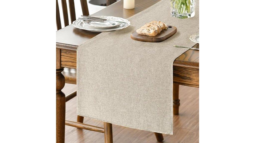 light brown artoid table runner
