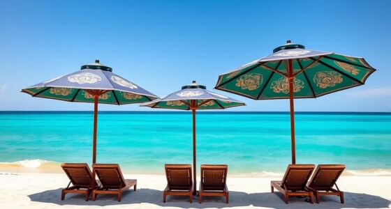 luxury beach umbrella selection