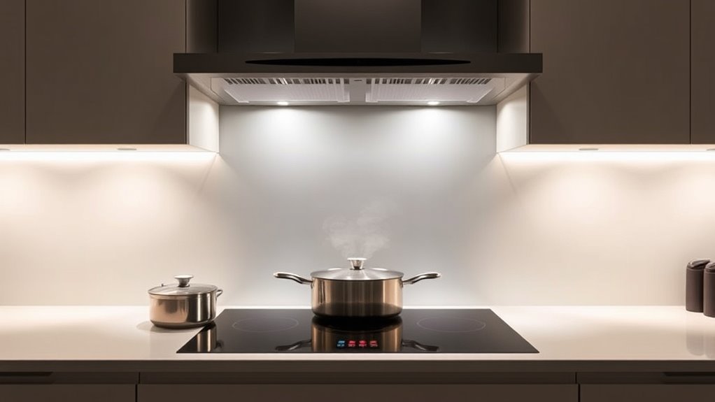 luxury induction cooktop with ventilation