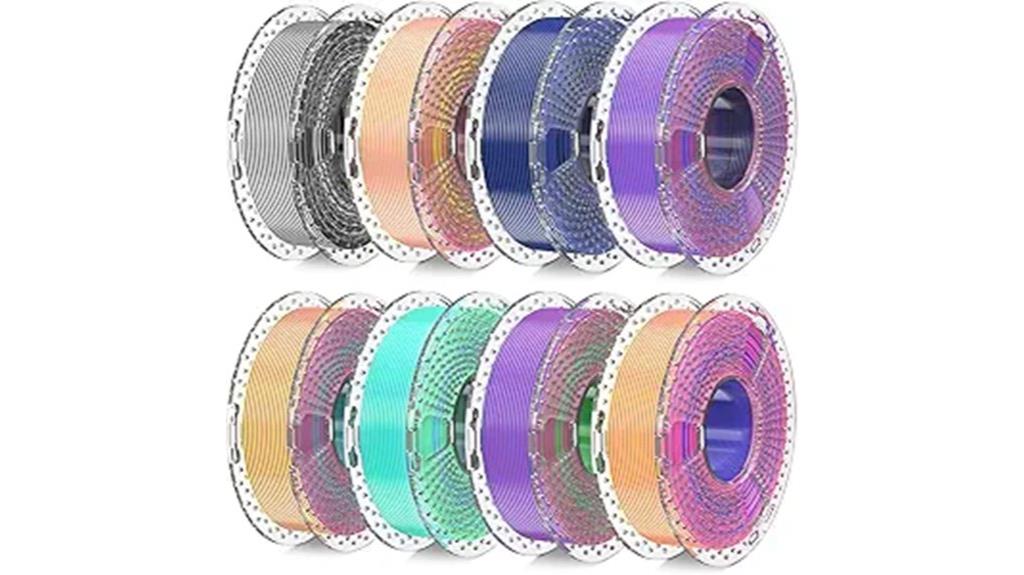 multicolor silk filament bundle