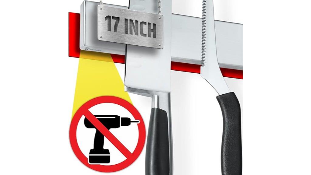 no drill stainless steel magnetic knife strip
