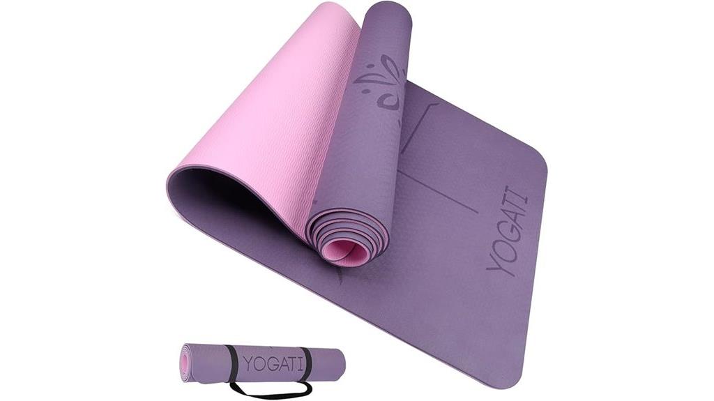 non slip yoga mat with lines