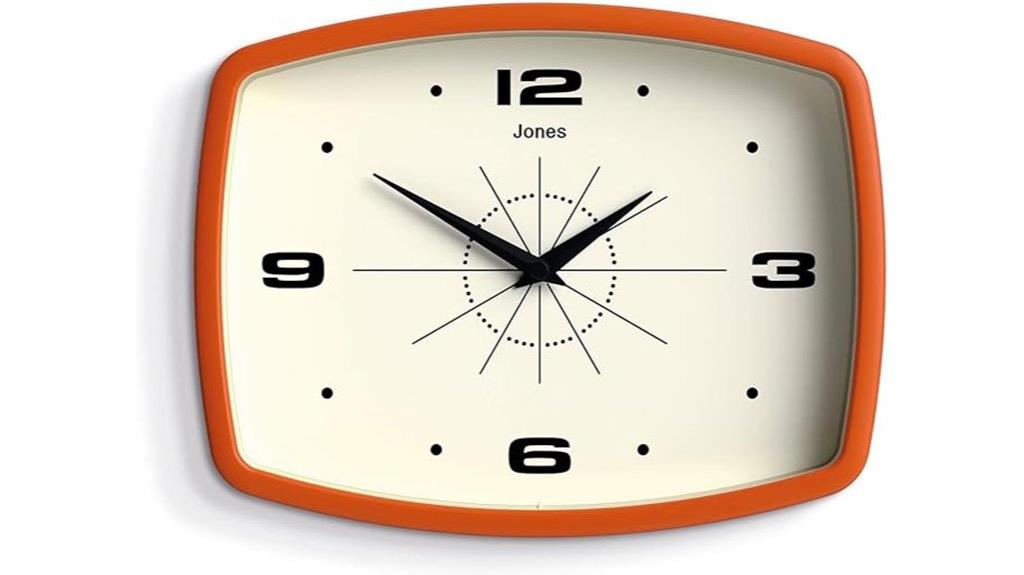 orange 10 inch movie clock