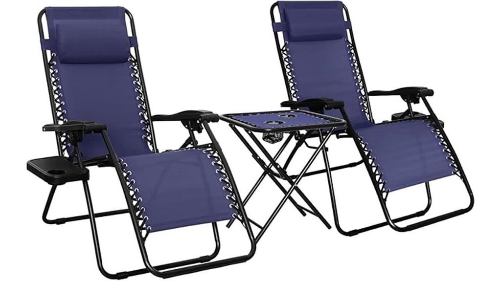 outdoor blue reclining lounge
