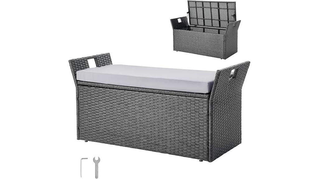 outdoor pe rattan bench