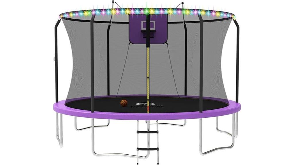 outdoor trampoline with lights