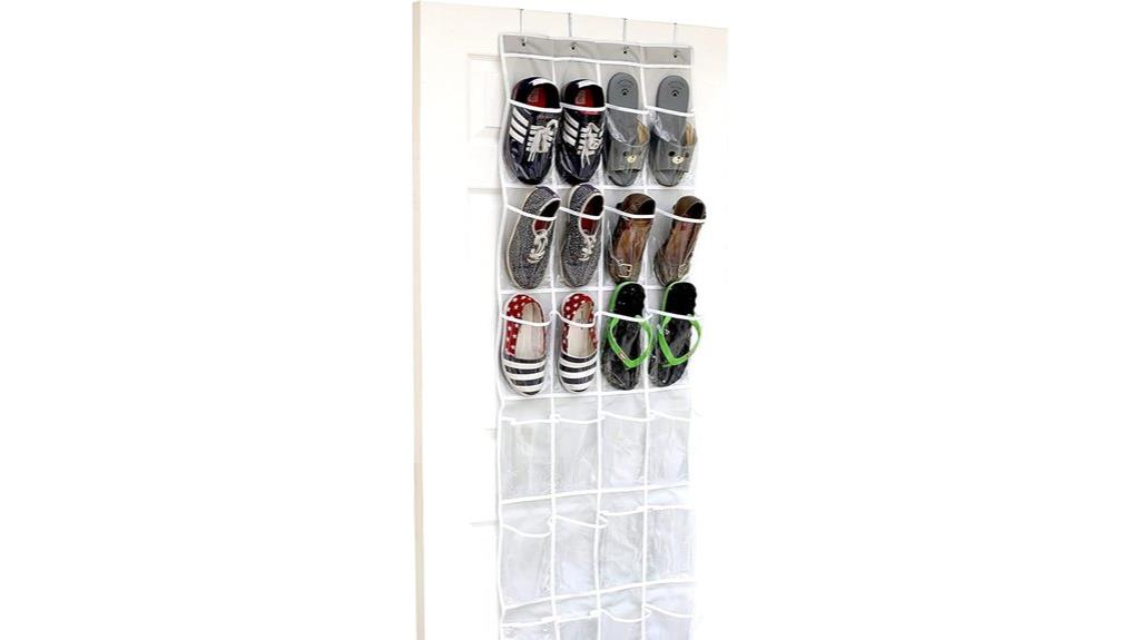 over the door gray shoe organizer