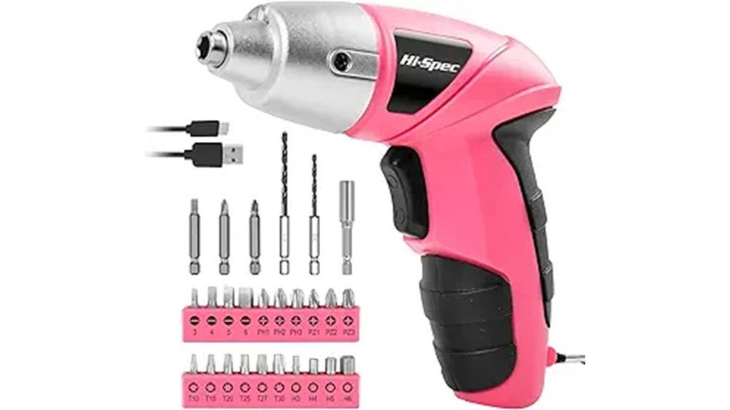 pink 27 piece electric screwdriver