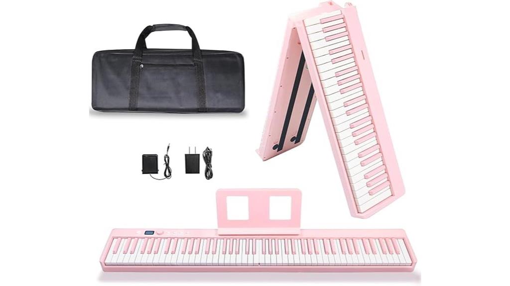 pink foldable electronic piano
