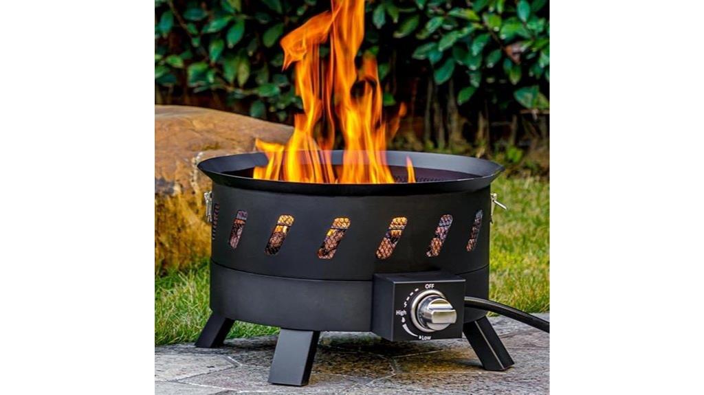 portable 17 3 inch propane fire pit