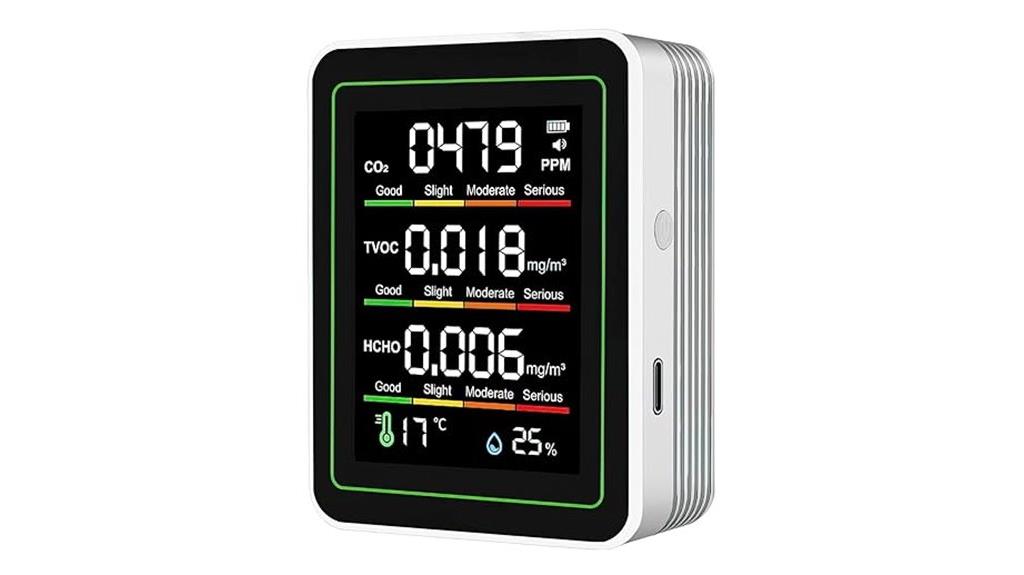 portable 5 in 1 air quality monitor